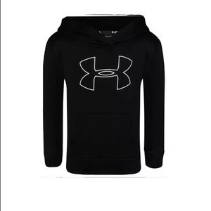 NWT Under Armour Little Boys Big Logo Hoodie Size 4 Black
